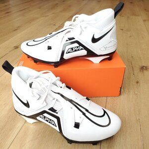 Size 13.5 WIDE Nike Alpha Menace Pro 3 Mid Football Cleats White Black DH3292100